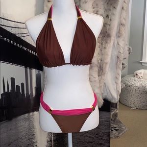 Brown/pink bikini